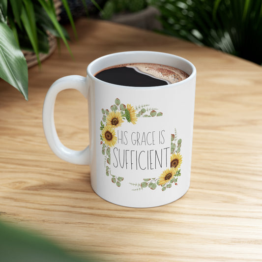 His Grace is Sufficient Christian Coffee Mug