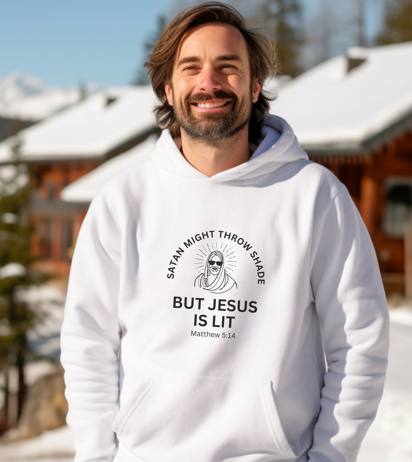 Satan might throw shade but Jesus is lit Christian hoodie