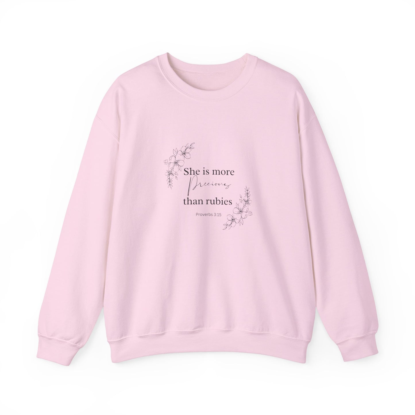 She is More Precious than Rubies Christian Crewneck Sweatshirt for Women