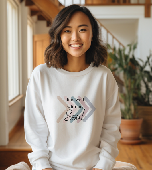 It is Well With My Soul Christian Crewneck Sweatshirt For Women