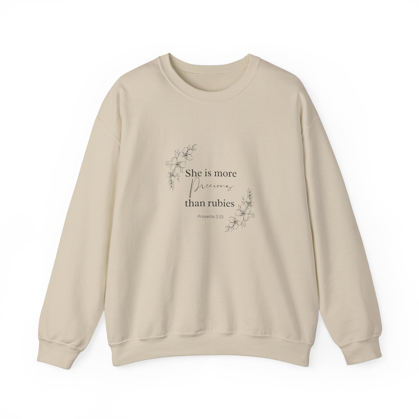 She is More Precious than Rubies Christian Crewneck Sweatshirt for Women