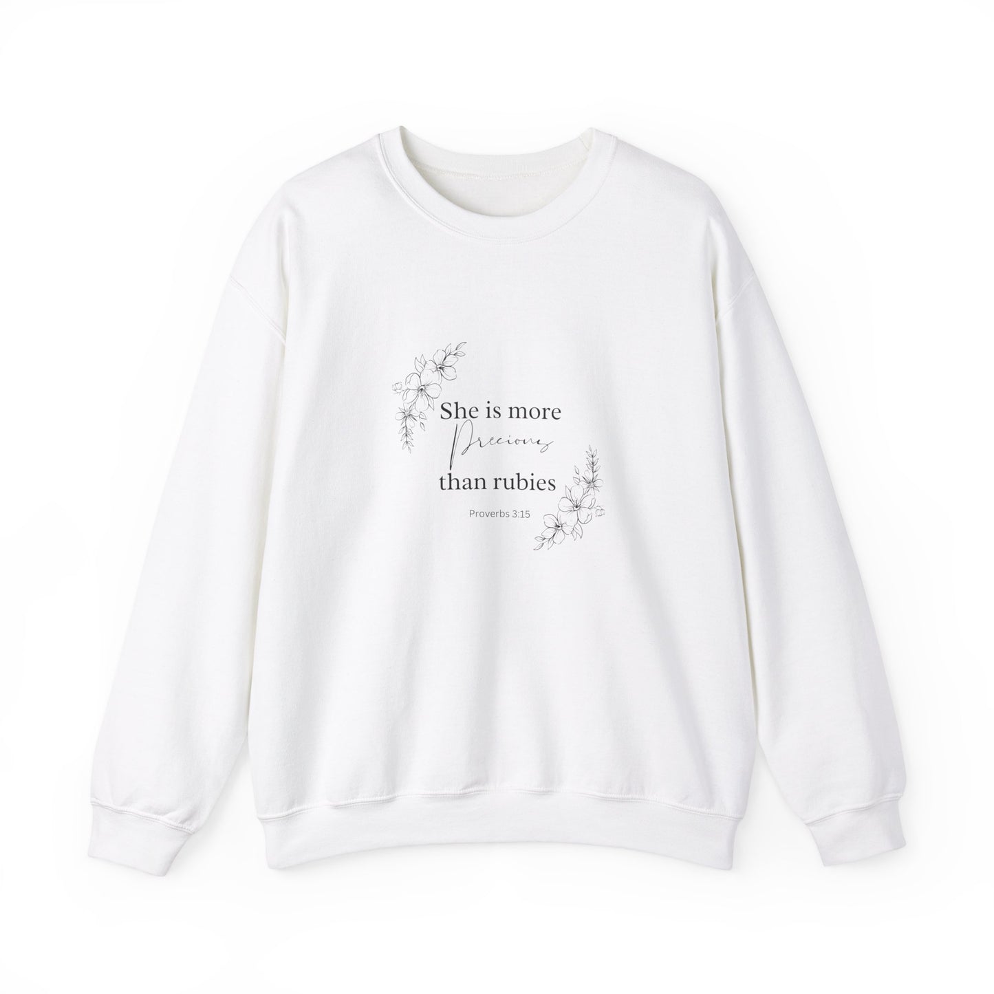 She is More Precious than Rubies Christian Crewneck Sweatshirt for Women