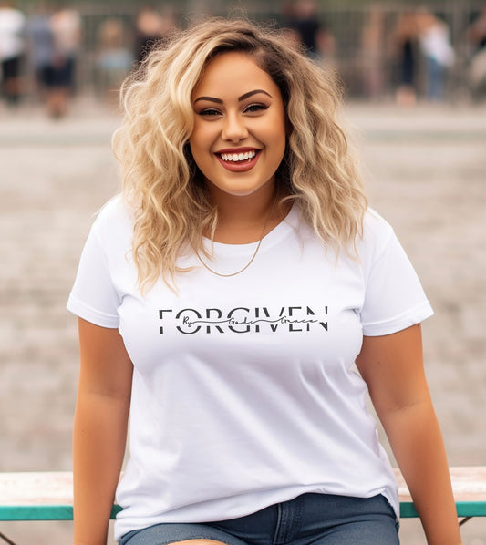 Forgiven By God's Grace Christian Tee Shirt For Women