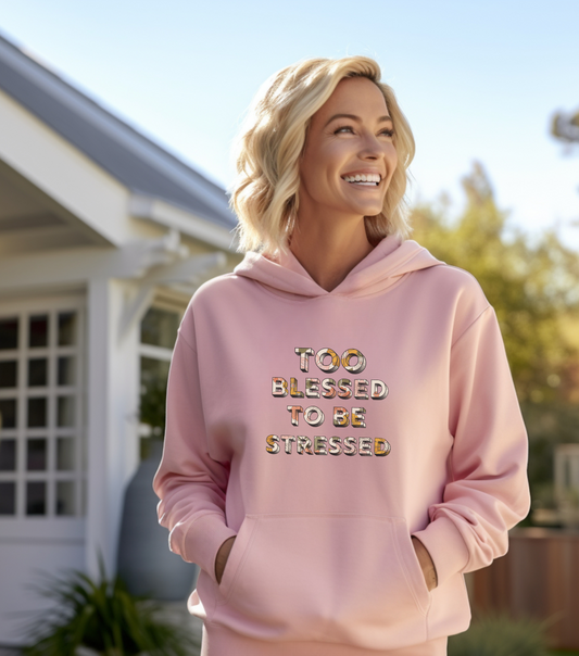 Too Blessed to Be Stressed Christian Hoodie